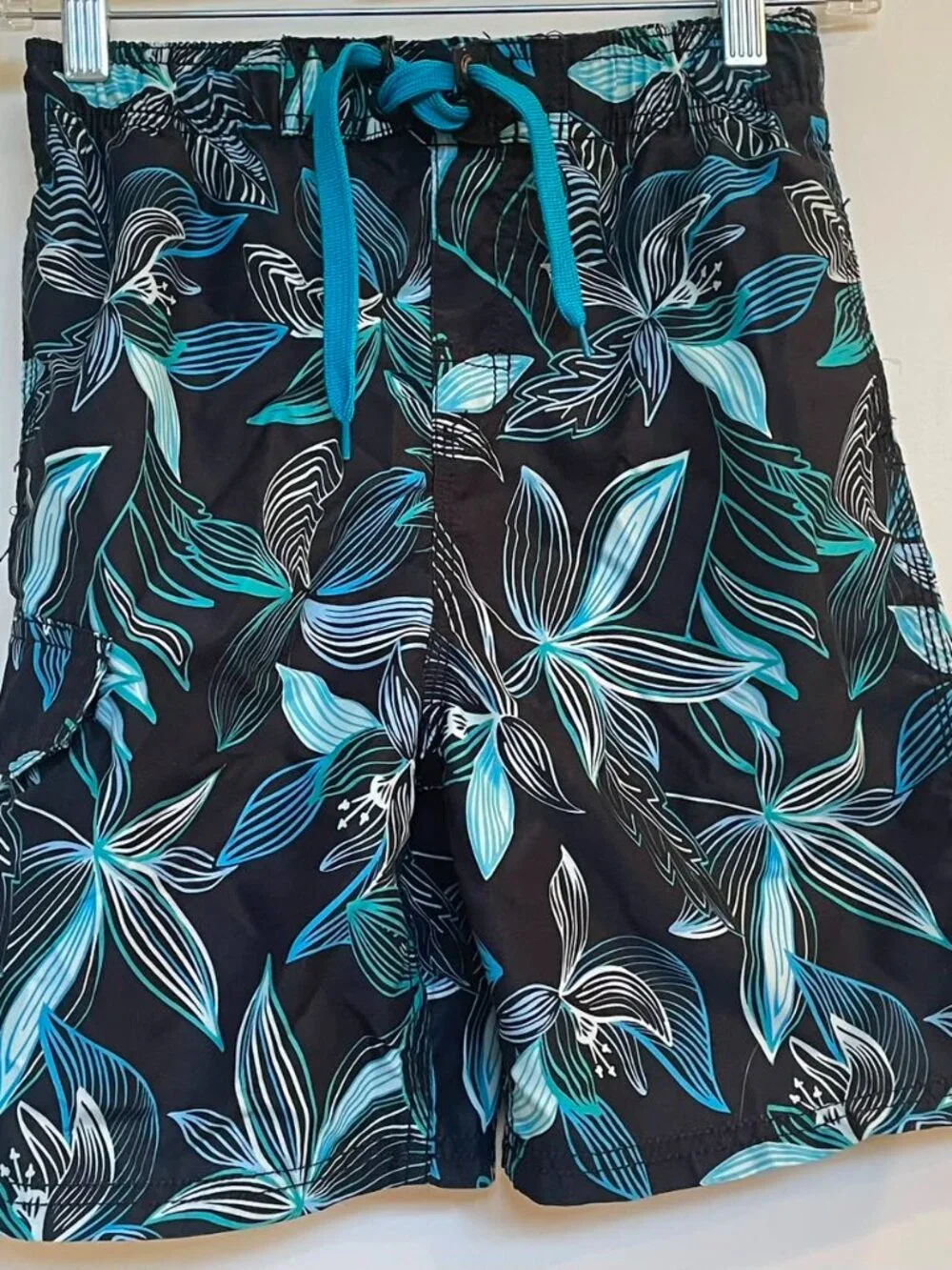 KANU SURF Boy’s Blue Hawaiian Board Swim Shorts, Size M 10/12